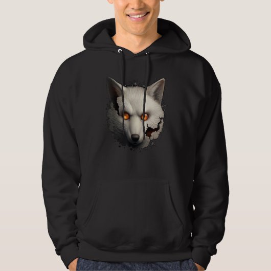 Weiße Fuchs-Fantasie-Kunst Tier Fuchs Hoodie (Vorderseite)