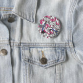 Weiße Fuchsie und Kolibris Button (Beispiel)
