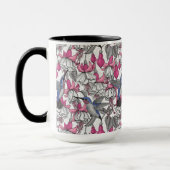 Weiße Fuchsie und Kolibris Tasse (Links)