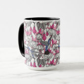 Weiße Fuchsie und Kolibris Tasse (Vorderseite Links)
