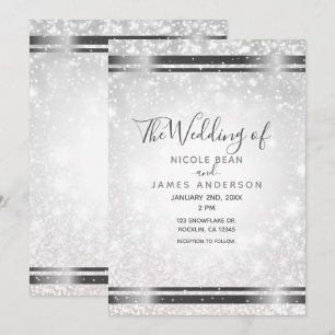 Weiße Funken Elegante Winter Wonderland Hochzeit Einladung