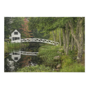 Weiße Fußgängerbrücke, Somesville, Mount Desert Fotodruck