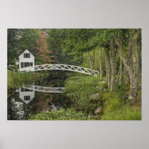 Weiße Fußgängerbrücke, Somesville, Mount Desert Poster
