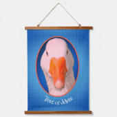 Weiße Gänse Farm Tier Personalisiert Wandteppich Mit Holzrahmen (Vorderseite)