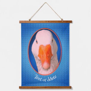 Weiße Gänse Farm Tier Personalisiert Wandteppich Mit Holzrahmen