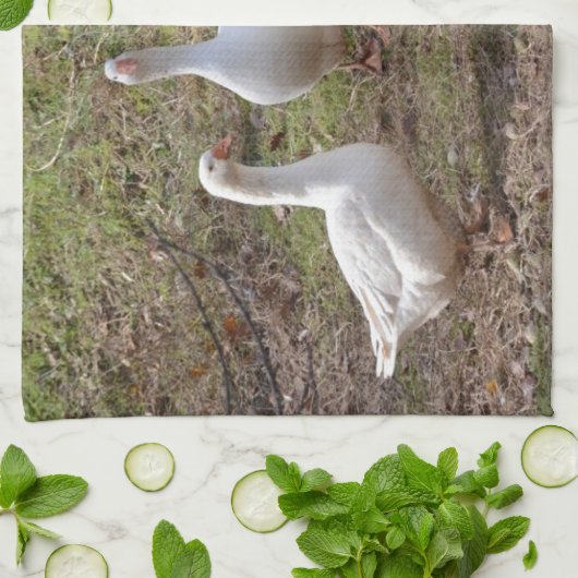Weiße Gänse Handtuch (Gefaltet)