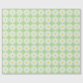 Weiße Gänse mit gelben Mittelpunkten auf hellgrün Geschenkpapier (Flach)