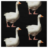 Weiße Gänse - Schwarz Stoff (Muster)