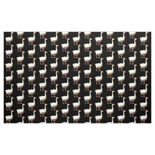 Weiße Gänse - Schwarz Stoff (Yard (91,4 cm))