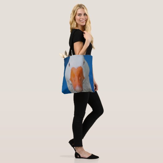 Weiße Gänse Tasche (Am Model)