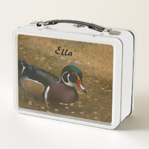 Weiße Gänse und Holzente Metall Lunch Box