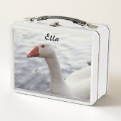 Weiße Gänse und Holzente Metall Lunch Box (Vorderseite)