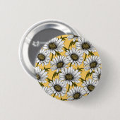Weiße Gänse, wilde Blume auf Gelb Button (Vorne & Hinten)
