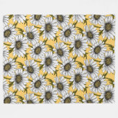 Weiße Gänse, wilde Blume auf Gelb Fleecedecke (Vorderseite (Horizontal))