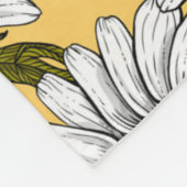 Weiße Gänse, wilde Blume auf Gelb Fleecedecke (Ecke)