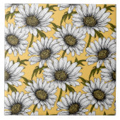 Weiße Gänse, wilde Blume auf Gelb Fliese (Vorderseite)