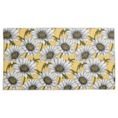 Weiße Gänse, wilde Blume auf Gelb Kissenbezug (Vorderseite-Rechts)