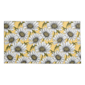 Weiße Gänse, wilde Blume auf Gelb Kissenbezug (Rückseite-Links)