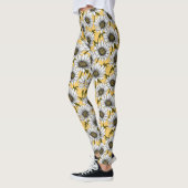 Weiße Gänse, wilde Blume auf Gelb Leggings (Links)
