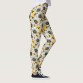 Weiße Gänse, wilde Blume auf Gelb Leggings (Rechts)