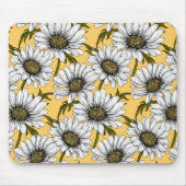 Weiße Gänse, wilde Blume auf Gelb Mousepad (Vorne)