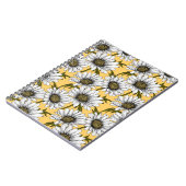 Weiße Gänse, wilde Blume auf Gelb Notizblock (Linke Seite)