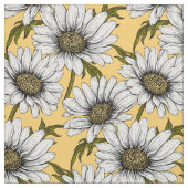 Weiße Gänse, wilde Blume auf Gelb Stoff (Muster)