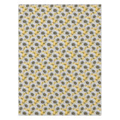 Weiße Gänse, wilde Blume auf Gelb Tischdecke (Vorderseite)