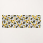 Weiße Gänse, wilde Blume auf Gelb Yogamatte (Rückseite (Horizontal))