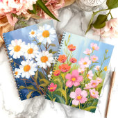 Weiße Gänseblümchen Aquarell Blumen Gemalt Notizblock