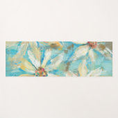 Weiße Gänseblümchen auf Blau Yogamatte (Vorderseite (Horizontal))