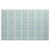 Weiße Gänseblümchen auf blauem Blumenmuster Stoff (Fat Quarter (45,7 x 55,9 cm))