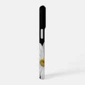 Weiße Gänseblümchen auf Schwarz iPhone 16 Hülle (Rechte Seite)