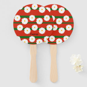 Weiße Gänseblümchen-Blume rotes Frohe Weihnachten Fächer