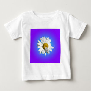 Weiße Gänseblümchen-Blumen-Blumen-Violett-Blau-Ver Baby T-shirt