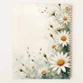 Weiße Gänseblümchen-Blumen-Spiralbindung-Frühlings Planer (Rückseite)