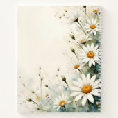 Weiße Gänseblümchen-Blumen-Spiralblock Botanisch  Notizblock (Rückseite)