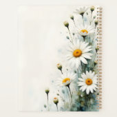 Weiße Gänseblümchen Florale Spiralbindung Frühjahr Planer (Rückseite)
