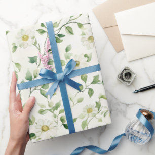 Weiße Gänseblümchen Geburtstag Geschenkpapier