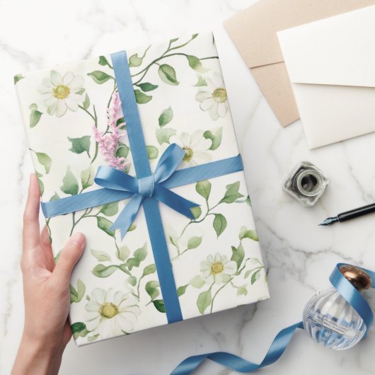 Weiße Gänseblümchen Geburtstag Geschenkpapier (Schenken)