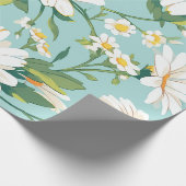 Weiße Gänseblümchen gemustert Geschenkpapier (Ecke)