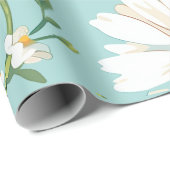 Weiße Gänseblümchen gemustert Geschenkpapier (Rolleneckpunkt)
