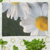 Weiße Gänseblümchen Geschirrtuch (Gefaltet)