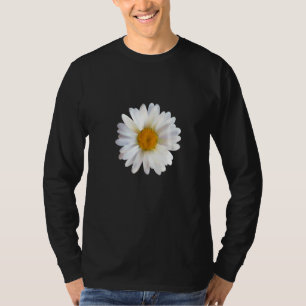Weiße Gänseblümchen-Grafik & Vintage Oberteil T-Shirt