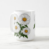 Weiße Gänseblümchen-Gruppe Kaffeetasse (Vorderseite Links)