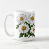 Weiße Gänseblümchen-Gruppe Kaffeetasse (Links)