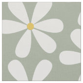 Weiße Gänseblümchen mit gelben Mittelpunkten auf M Stoff (Nahaufnahme)