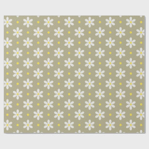 Weiße Gänseblümchen Muster Benutzerdefinierter Hin Geschenkpapier