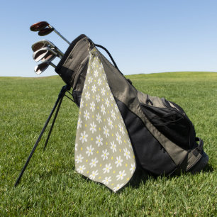 Weiße Gänseblümchen Muster Benutzerdefinierter Hin Golfhandtuch