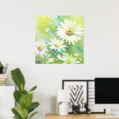 Weiße Gänseblümchen Poster (Heimbüro)